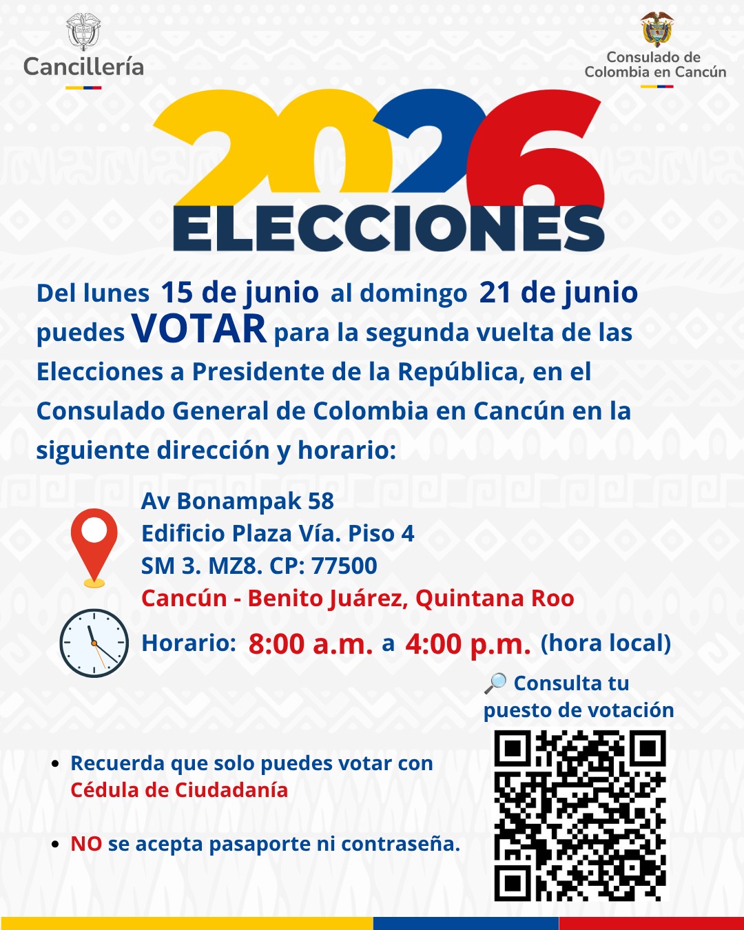 Elecciones Presidenciales 2026: consulte las mesas de votación habilitadas en Cancún