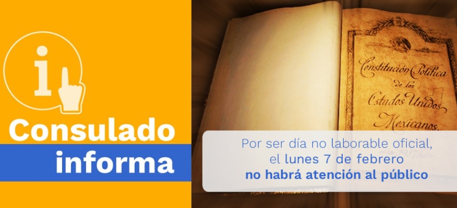 Consulado de Colombia en México no tendrá atención al público el lunes 7 de febrero de 2022