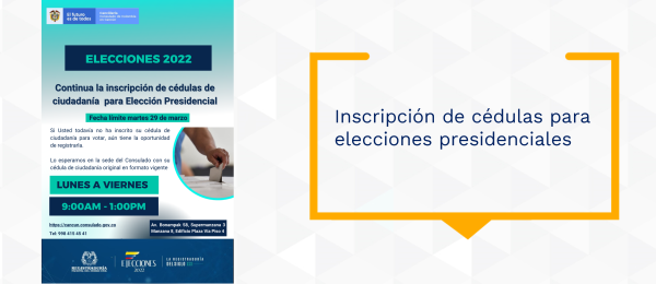 Inscripción de cédulas para elecciones presidenciales 